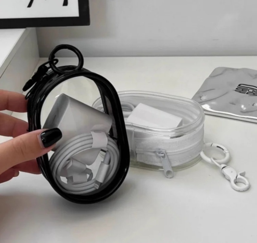 Tech Accessories For Christmas - Borse organizer per cavi portatili trasparenti